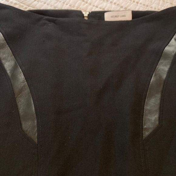 Helmut Lang Wool Blend Leather Black Mini Skirt Fall Casual Work Party Sz 2 - Picture 2 of 8